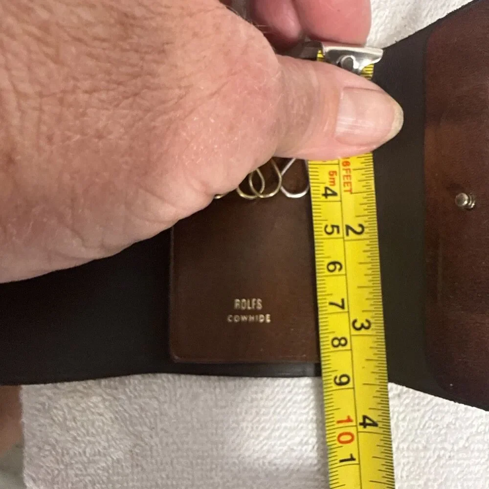 Vintage Rolfs Tri Fold Key Caddy Key Holder Leather Cow Hide Brown Case u